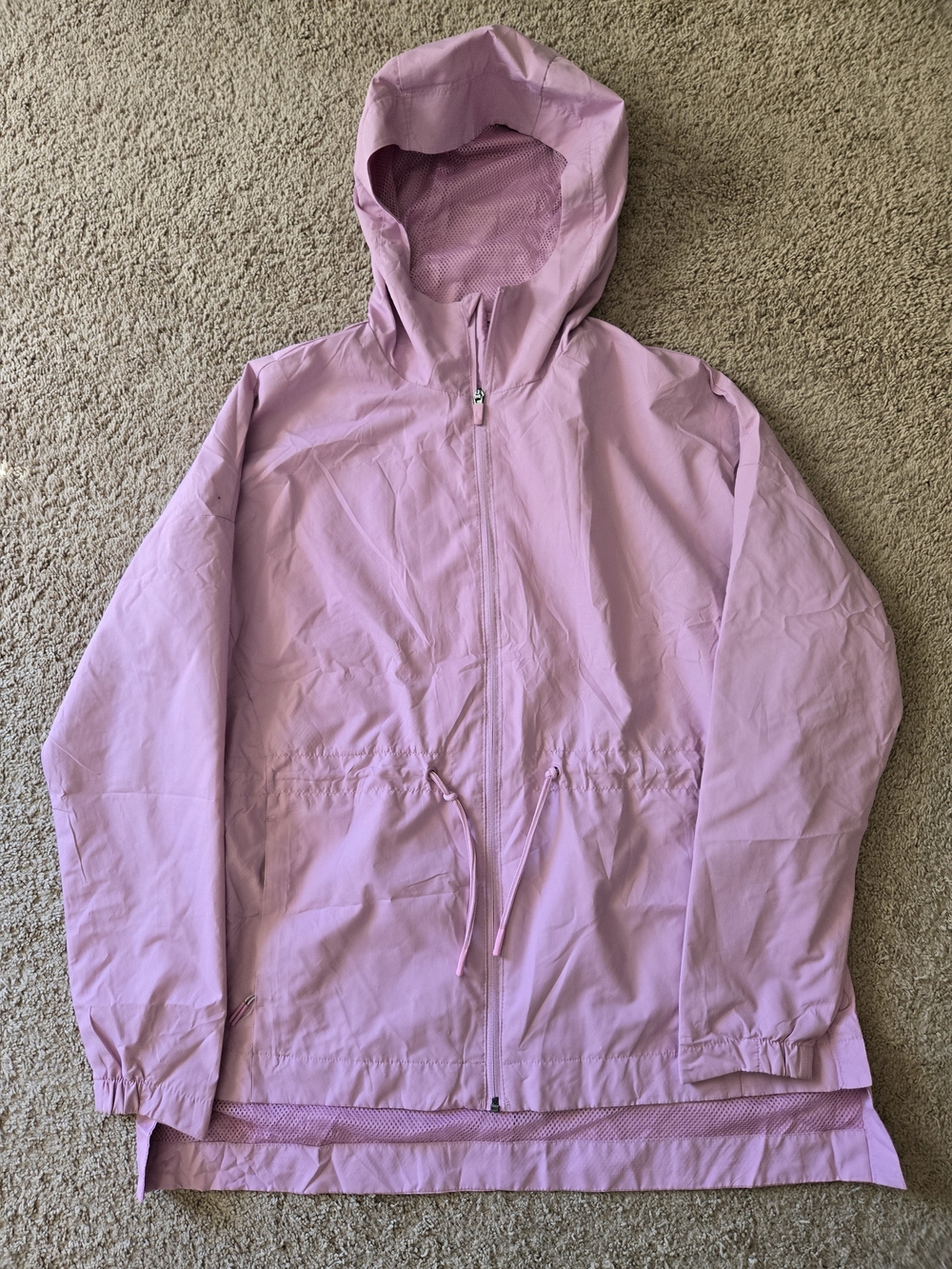 Champion Lilac Full Zip Hooded Windbreaker Jacket Mesh Trim Size S